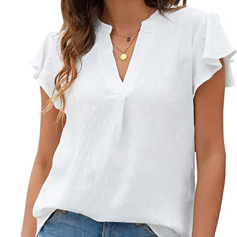 Simple White Linen Blouse